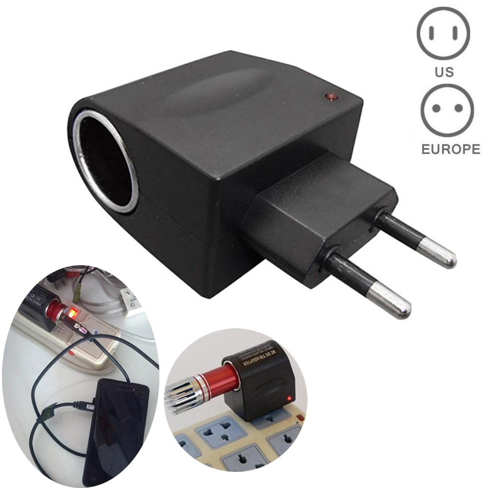 ซ็อกเก็ตจุดบุหรี่ ปลั๊ก EU / US AC To 12v DC สำหรับชาร์จไฟในรถยนต์