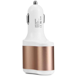 Eco Car Charger 2in1 หัวชาร์จในรถ 3.1A 2 USB + เพิ่มช่องจุดบุหรี่1 UC201 สีทอง