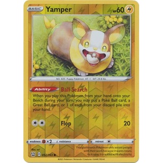 Pokemon Yamper Card - 52/163 - Common Reverse Holo