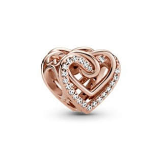 (พร้อมส่ง)*New*Pandora Sparkling Entwined Hearts Charm