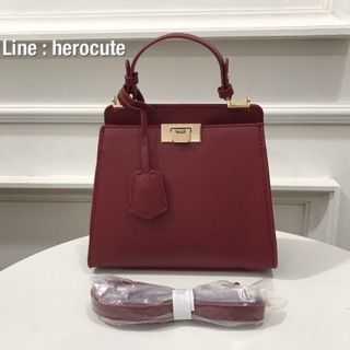 CHARLES &amp; KEITH MINI PUSH-LOCK STRUCTURED BAG ส่งฟรีEMS