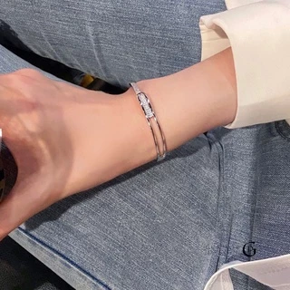 GLAMOR✨พร้อมส่ง กําไลเพชร Full Stars กำไลเงินแท้ กำไลแฟชั่น กําไลข้อมือผู้หญิง กำไลข้อมือเพชร