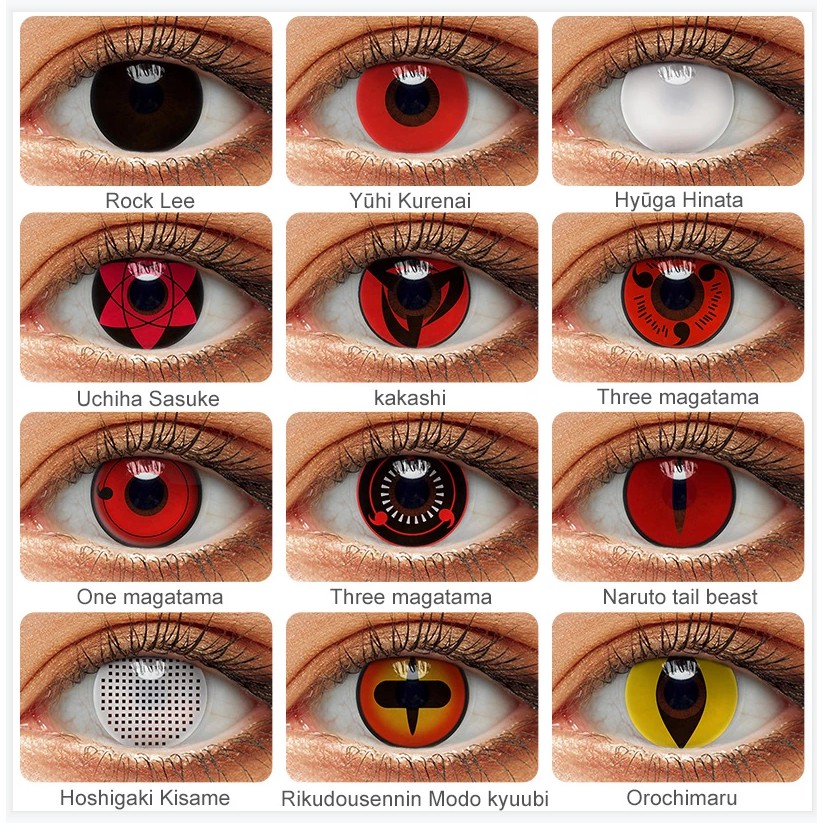 Magister Halloween Cosplay Contact Lens Cartoon Anime Eyes Naruto Cosplay Eyes  Colored Eyes Contacts Uchiha Sasuke Hatak | Shopee Thailand