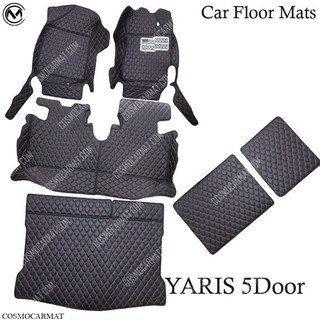พรมหนัง 6D🚘TOYOTA YARIS 5ประตู ปี2010-2013 👈พรมรถ , พรมรถยนต์