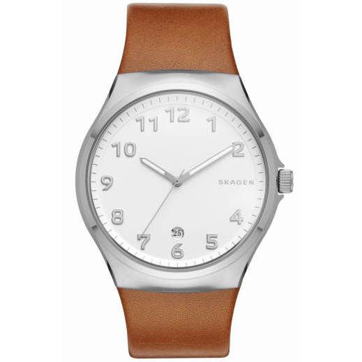 นาฬิกาผู้ชาย แบรนด์เนม Men's Skagen Sundby Brown Leather Watch SKW6269 ของแท้ 100% รับประกันศูนย์ 1 ปี