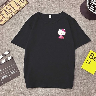 แฟชั่น เสื้อยืด พิมพ์ลาย &lt;STOCKS SEDIA ADA&gt;HELLO KITTY T-SHIRT 100%COTTON LENGAN PENDEK