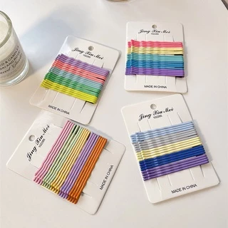 20 ชิ้น / เซต เวอร์ชั่นเกาหลี กิ๊บติดผมโลหะ ผู้หญิง ที่มีสีสัน เรียบ คลิปด้านข้าง เครื่องประดับผม เด็กผู้หญิง