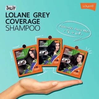 (ขายยกกล่อง6ซอง) แชมพู ปิดผมขาว ที่มีสารสกัดจากธรรมชาติ #Lolane Grey Coverage Shampoo ซอง30มล*6