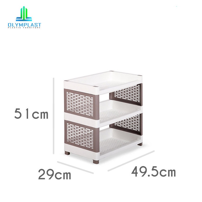 SHELF ชั้นวางซ้อนพลาสติกอเนกประสงค์ขนาดใหญ่ - Olymplast RSOB - พลาสติกพลาสติก 3 ซ้อนใหม่ล่าสุดเหล็กส