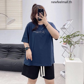 [2XL-6XL] เสื้อยืดแขนสั้น เปิดไหล่ พิมพ์ลายตัวอักษร ทรงหลวม โอเวอร์ไซซ์ แฟชั่นฤดูร้อน สําหรับผู้หญิง เสื้อสาวอวบ เสื้อยืดสาวอวบ