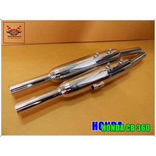 HONDA CB360 EXHAUST MUFFLER SET PAIR LH&amp;RH "TIS." // ท่อไอเสีย ท่อคู่ ชุบโครเมี่ยม งานมาตรฐาน มี มอก. (1 คู่)