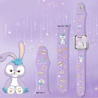 สายยางลายการ์ตูนกระต่ายสีม่วงใช้สำหรับรุ่น watch S 7 6 5 4 3 2 1  ขนาด 38/40/41mm 42/44/45mm x7 x8 hw22plus