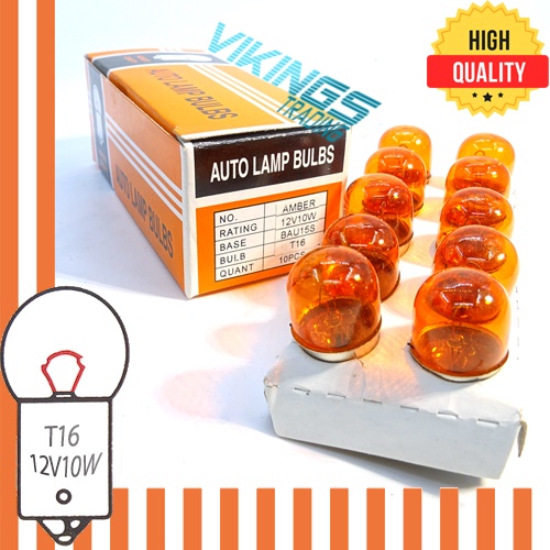 T16 12V10W เข้าสู่ระบบหลอดไฟ AMBER ORANGE BULB WAVE SRL115 KAWASAKI CT115 NS200 ZX250 Z250 NINJA250-