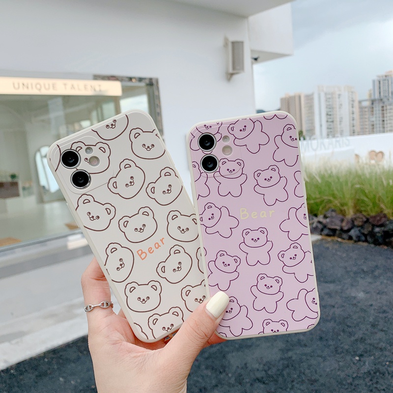 เคสโทรศัพท์ชนิดซิลิโคน Tpu แบบนิ่มลายหมีสีม่วงน่ารักสําหรับ Oppo A94