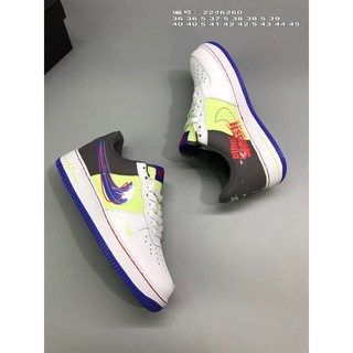 Nike Air Force 1Doodling just do it Grey yellow blue panel