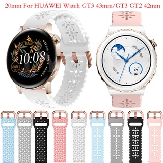 สายนาฬิกาข้อมือซิลิโคน 20 มม. สําหรับ Huawei Watch GT3 GT 3 Pro 43 มม. Huawei GT 2 GT3 42 มม. Honor Watch ES