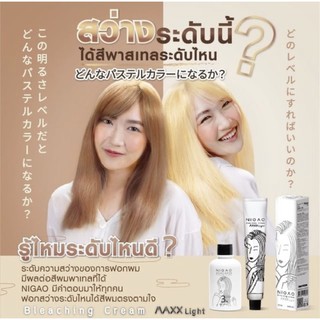 ครีมฟอกสีผม นิกาโอะ แม็กซ์ ไลท์ 100 มล. (พร้อมไฮโดรเจน 150 มล.)