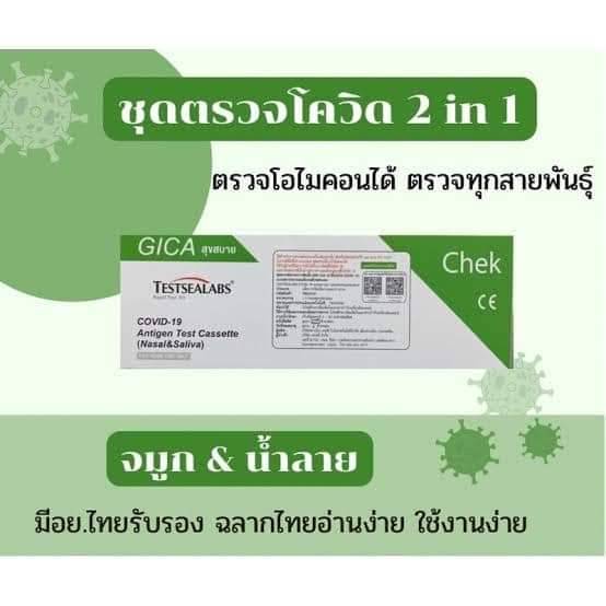 ชุดตรวจโควิด ATK Gica 2in1 ❤️พร้อมส่งจากร้านยา❤️ Testsealabs COVID-19 Antigen Test Kit Home Use Covi
