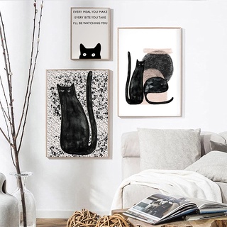 Animal Lover Black Cat โปสเตอร์ Funny Quote Art พิมพ์ Minimalist ภาพวาดผ้าใบ Nordic Wall ภาพหน้าแรกตกแต่งห้องนอน