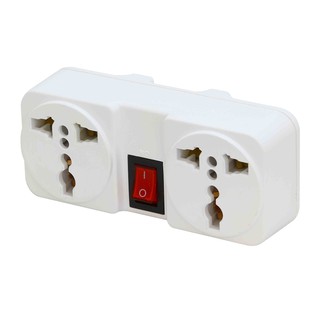 โตชิโน ปลั๊กแปลง 2 ช่อง 1 สวิทช์ รุ่น TW-2 UNIVERSAL Toshino 2 outlet adapter 1 switch model TW-2 UNIVERSAL