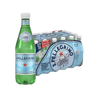 🌟พร้อมส่ง🌟 San Pellegrino Sparkling Mineral Water 500 ml (PET) 24 bottles น้ำแร่อัดแก๊สธรรมชาติ ขวดพลาสติก 24 ขวด