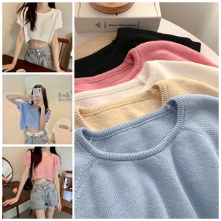 Basic crop เสื้อครอปไหมพรม มี 5 สี