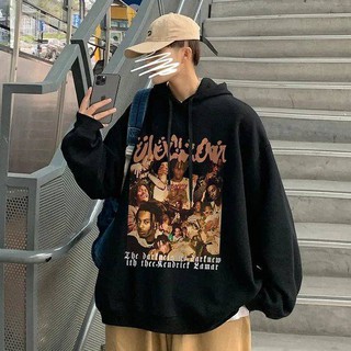 American HIPHOP Retro FIGURE hooded เสื้อกันหนาวผู้ชายฤดูใบไม้ผลิและฤดูใบไม้ร่วงบางหลวมสะโพก-Hop High-S ค่ะtreet เสื้อแข