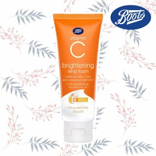 ใหม่🔥 วิปโฟม วิตามินซี Boots Vitamin C Whip Foam วิป โฟม ล้างหน้า ทำความสะอาดล้ำ พร้อมผิวขาวกระจ่างใส