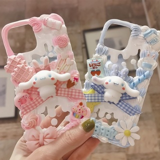 กาวเรซิ่น รูปสุนัขชินนาม่อนน่ารัก สีขาว แฮนด์เมด diy สําหรับทําเคสโทรศัพท์มือถือ