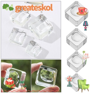 Greatestin 1Pc Fashion Crystal Ball Base Sphere Transparent Glass Square Glass Holder