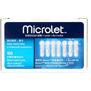 Contour plus Microlet เข็มสำหรับใส่ปากกาเจาะเลือด 1 กล่อง 100ชิ้น