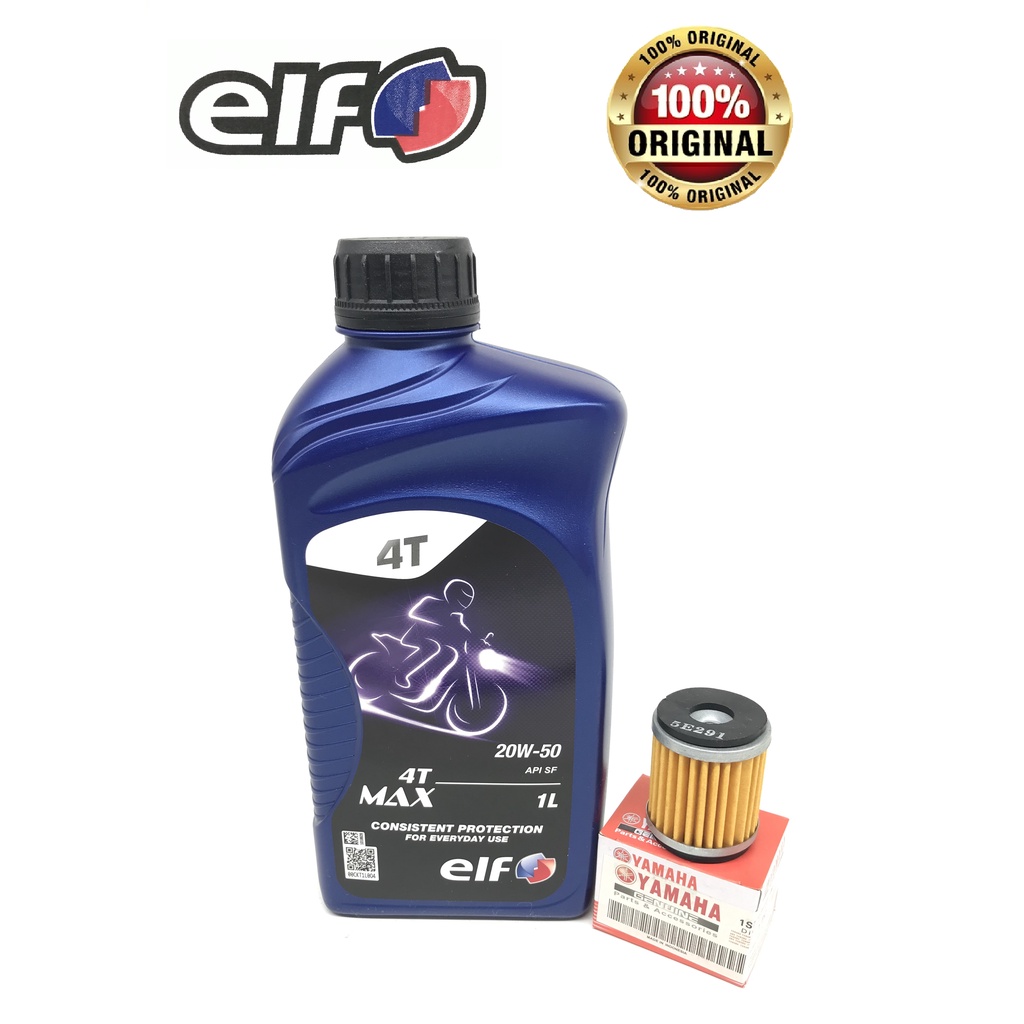 **ซื้อ 1 ฟรี 1** ELF 4T MAX 20W-50 (1L) น้ํามันเครื่อง MINYAK PELINCIR LC135 Y15ZR Y125ZR RXZ SOLARI