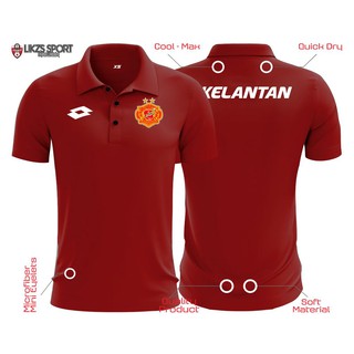 เสื้อโปโลแขนสั้น ผ้าไมโครไฟเบอร์ ลายทีมฟุตบอล Kelantan Travel Jersey DX2-LTT