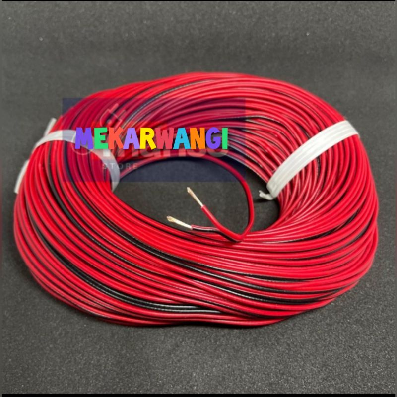 MERAH Awg 24 คู่ 2x18 สายสีแดงสีดํา / สาย awg24 0.12 50 ม.