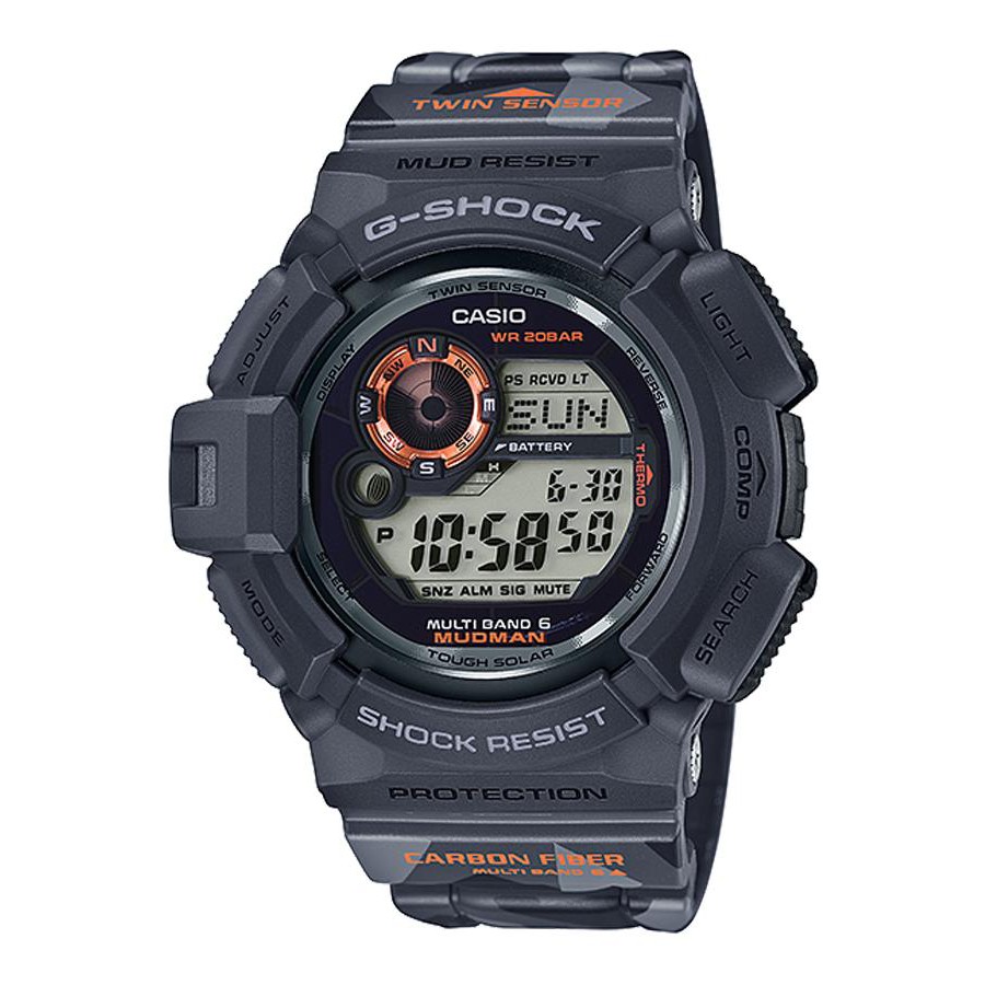 Casio G-Shock นาฬิกาข้อมือผู้ชาย สายคาร์บอนไฟเบอร์ รุ่น GW-9300CM-1 - สีพรางดำ
