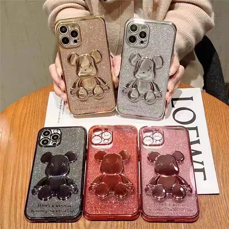 ส่งจากไทย เร็ว1-2วัน เคสโทรศัพท์ Case Oppo Reno7z Reno8z A57 4G A57 5G  A77 A77s Reno5 A15 หมีกากเพชร สวยหรู