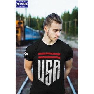 เสื้อยืด AQUANINE : USA (ฺBlack)