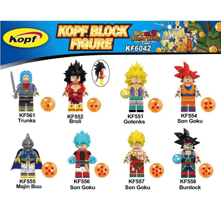 Minifigures ตัวอักษร Super Hot Dragon Ball Goku Koruit KF6042 KF561 KF551 KF552 KF553 KF554 KF555