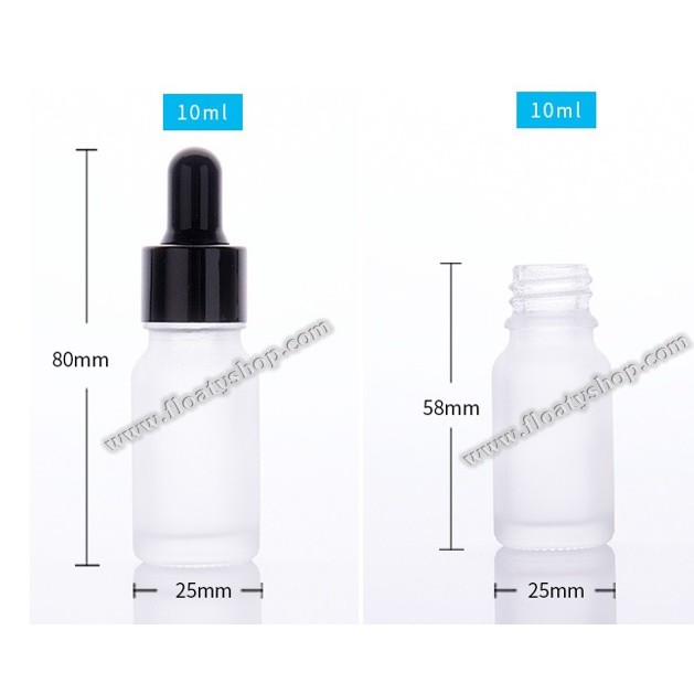 10ml ขวดแก้ว สีขาวขุ่น สำหรับใส่ของเหลว น้ำยา น้ำมัน เซรั่ม ดรอปเปอร์