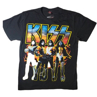 เสื้อยืดผ้าฝ้าย เสื้อวงร็อค KISS T-shirt เสื้อยืดวงร็อค KISS เสื้อวงดนตรีKISS