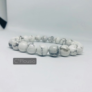 กำไลหินฮาวไลท์ Howlite ขนาด 6 8 10 12 มิล หินแห่งสติปัญญา ความตระหนักรู้