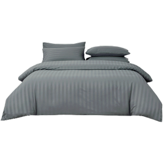 ibed ชุดผ้าปูที่นอน Softex Satin (ลายริ้ว) Midnight Gray 3.5 ฟุต,5 ฟุต,6 ฟุต - STRIPED COLLECTION