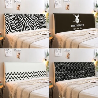 💙ผ้าคลุมหัวเตียง ผ้าคลุมกันฝุ่น Bed Headboares สไตล์มินิมอลขาวดำ สีทึบข้างเตียงปกยืดหยุ่นเต็ สามารถทำความสะอาดได้