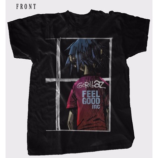 t shirt for men┇☍♚auspicious/☞✒Gildan - Classic Gorillaz-Feel Good Inc-British Virเสื้อยืด