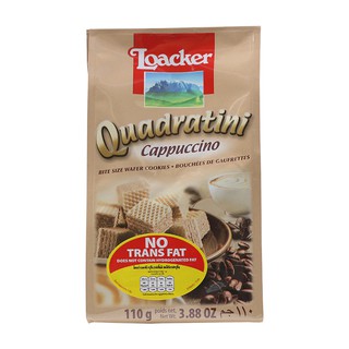 ล็อคเกอร์เวเฟอร์สอดไส้ครีมรสกาแฟคาปูชิโน 110กรัม Loacker Wafer Filled with Cappuccino Coffee Flavored Cream 110g.