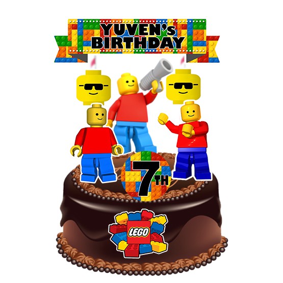 Lego Bob / Lego Birthday Cake Topper / ตกแต่งเค้กวันเกิด