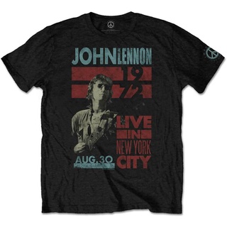 เสื้อยืดผ้าฝ้ายพิมพ์ลาย Yuanl5 {พร้อมส่ง เสื้อยืดผ้าฝ้าย 100% พิมพ์ลาย John Lennon Live Nyc 1972 Beatles พลัสไซซ์ พลัสไซ