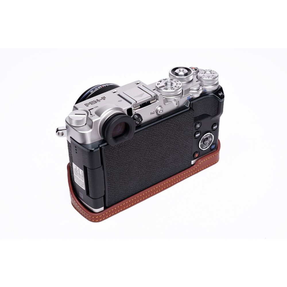 เคสกล้อง Olympus Pen-F ฮาฟเคส เคส หนัง กระเป๋ากล้อง อุปกรณ์กล้อง เคสกันกระแทก - PU Leather Camera Half Case Bag Pen F