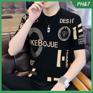 เสื้อยืดแขนสั้น คอกลม พิมพ์ลายตัวอักษร แฟชั่นฤดูร้อน สําหรับผู้ชาย 2023