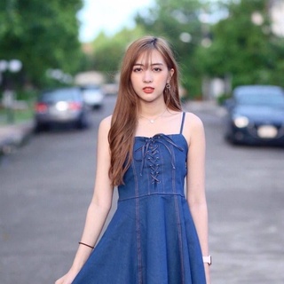 เดรสสายเดี่ยว ยีนส์ ป้ายGrace